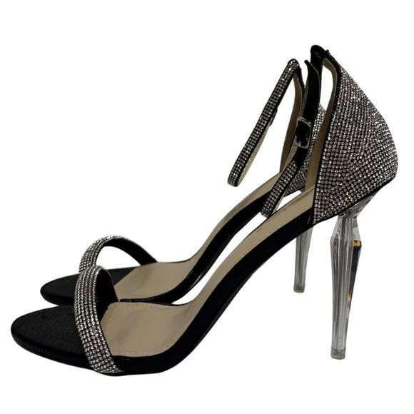 CATHY DIN / Laura-3 / Luxury Rhinestone / Black & Silver / Stiletto Heels / With - Picture 2 of 7